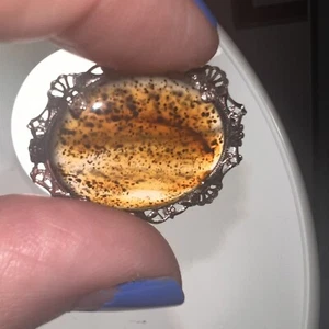 Vintage Ostby & Barton OB Sterling Silver Agate? Brooch 4.2g Titanic Connection - Bild 1 von 14