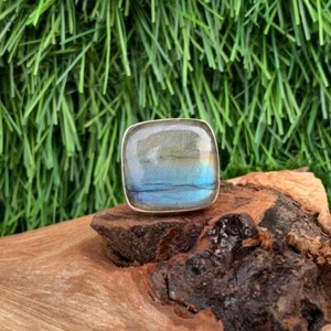 Dazzling Labradorite Gemstone 925 Sterling Silver Handmade Ring All Size S-39 - Picture 1 of 6