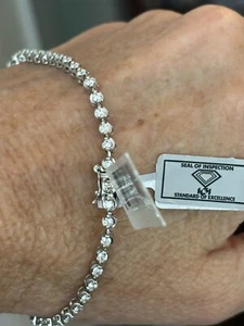 $2780 IGI NWT 14K White Gold 2 Ct Round Diamond Tennis Bracelet 7.5" NEW ZEI - Picture 1 of 24