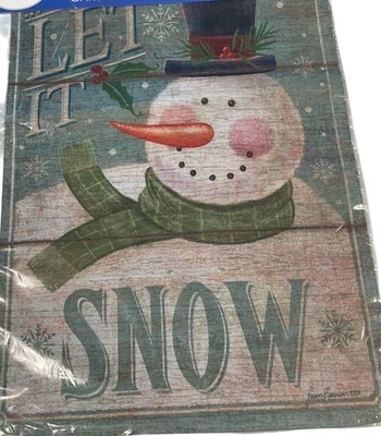 Rustikale Weihnachten Garten Flagge Urlaub Party Schneemann Schneeflocke Winter Home Decor - Bild 1 von 4