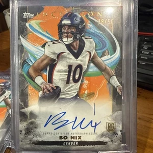 2024 Topps Inception Rookie Auto Orange Color Match Bo Nix 38/50 #RA-BN - Picture 1 of 2