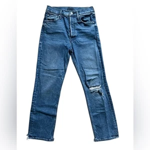 Mother Denim The Tomcat Jean High Rise Straight Leg Blue size 27 Distressed - Picture 1 of 11
