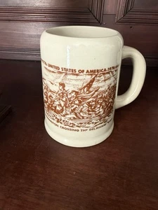Vintage American Bicentennial Large Mug Washington Crossing Delaware 1776-1976 - Picture 1 of 8