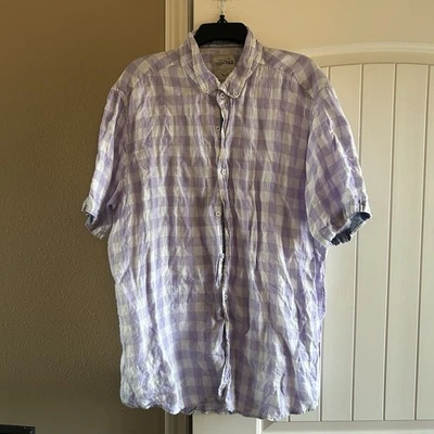 Heritage Report Mens Linen Shirt XXL Short Sleeve Button Up 2XL - Image 1 of 4