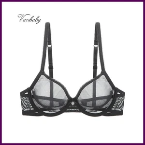 Sexy sujetador transparente de malla transparente con aros sin forro Varsbaby para mujer - Imagen 1 de 26