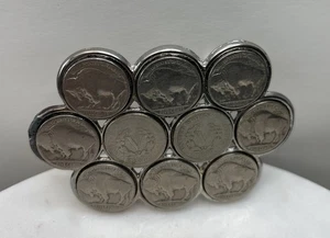 Vintage Belt Buckle Buffalo Nickel With Old Liberty Coins From WWII Veteran Est - Picture 1 of 8