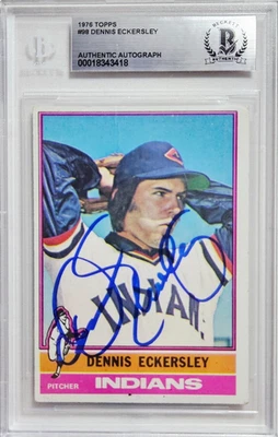 Tarjeta de novato firmada por Dennis Eckersley Topps 98 1976 autógrafo radiocontrol automático BAS (arruga) Foto 1 de 2