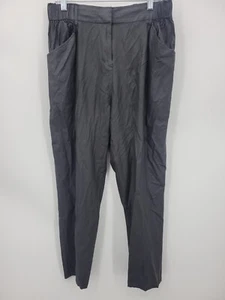 Silence and Noise Pants Womens Large Black Faux Leather High Rise Tapered Moto - Picture 1 of 9