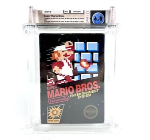 NES Super Mario Bros 1 CIB Complete Black Box WATA 6.5 Oval Seal Early Hangtab - Picture 1 of 5