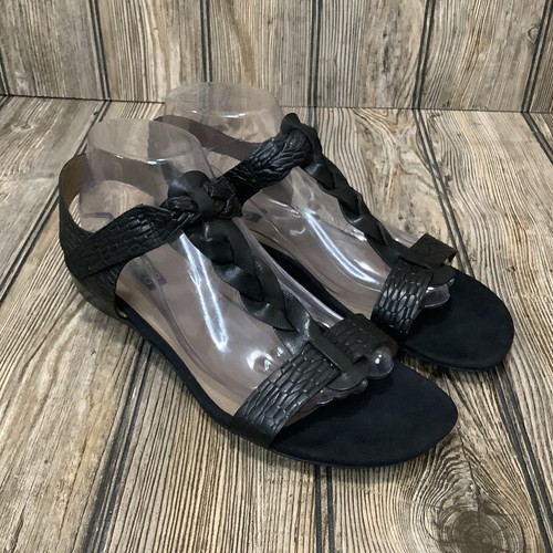 Sandali da donna Ecco Bouillon Knot II taglia 9 US 40 neri con cinturino a T gladiatore