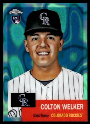 2022 Topps Chrome Platinum Aqua Lava Colton Welker 168/299 Colorado Rockies #26 - Image 1 of 2