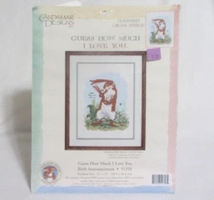 Kit de punto de cruz Candamar Designs anuncio de nacimiento adivina cuánto te amo - Imagen 1 de 2