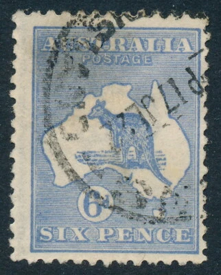 Australia Scott 48, 6d ultra canguro, 3ª marca de agua, usado Foto 1 de 2