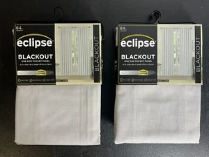 Lot Of 2 Eclipse Blackout One Rod Pocket Panel Silver 42 x 84 in ThermaBack - Picture 1 of 4