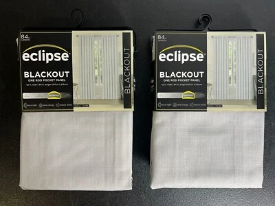 Lot Of 2 Eclipse Blackout One Rod Pocket Panel Silver 42 x 84 in ThermaBack - Image 1 of 4