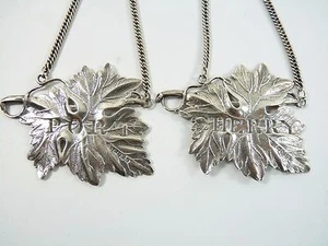 VINTAGE - Sterling Silver - Pair of JOSEPH WILLMORE William IV Decanter Labels - Picture 1 of 5