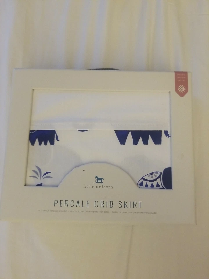 Little Unicorn Cotton Percale Flat Panel Crib Skirt Watercolor Roses - Image 1 of 1