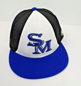 The Game Pro SM Blue Jay Design Hat Cap 7 1/4 White Black Royal Pro Shape New