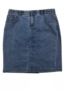 Charter Club Jean Shop Mujer 12 Falda Lápiz Azul Elastizada Denim Bolsillos Informal - Imagen 1 de 6