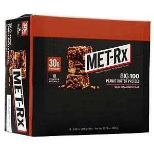 Met-Rx Big 100 Meal Replacement Bar Peanut Butter Pretzel 9 bars - Image 1 of 1