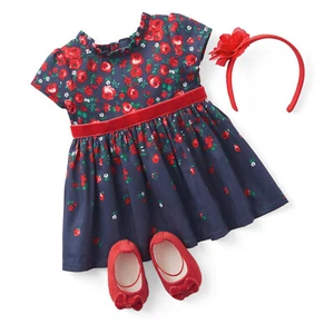 American Girl x Janie and Jack Wrapped in Roses Party Dress for Bitty Baby Dolls - Picture 1 of 6