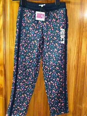 Juicy Couture Joggers Sudaderas Pantalones Edad 5-6 Años Nuevas Etiquetas Floral Negro Foto 1 de 4
