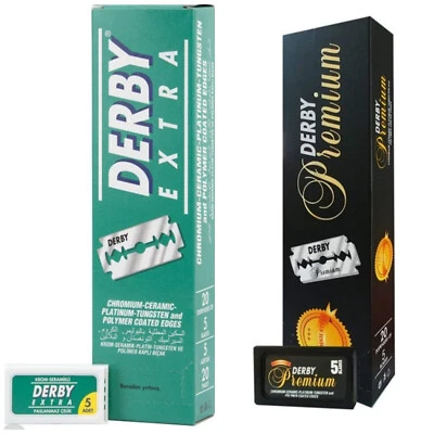 Derby Rasierkling EXTRA Premium Doppelte Klinge Platinbeschichtet Rasiermesser