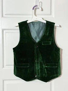 Boys Suits 2 Piece Set of Jacket Pants for Kids Size 6 Green Velvet - Picture 1 of 4