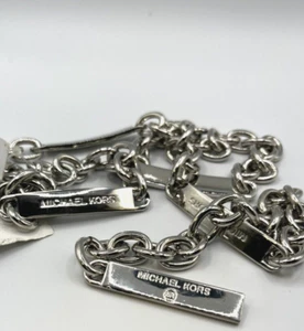 Michael Kors women's name logo Chain Belt - Small / Medium - Silver tone - Picture 1 of 6