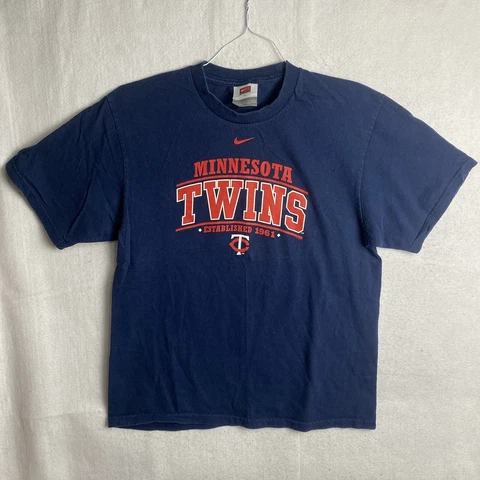 Nike Minnesota Twins Team Shirt MLB Baseball Navy Blue Short Sleeve Men's Size M Cover
