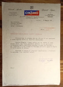 Torino Anni 60/70 Cinzano Fattura Commerciale Pubblicitaria - N. 72 - Foto 1 di 1