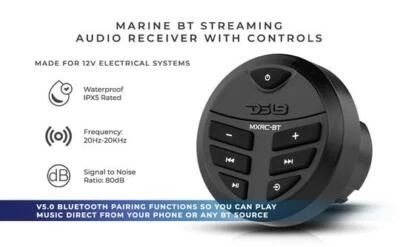 DS18 MXRC-BT Marine Power Sport Head Unit Bluetooth ATV UTV Boat Receiver Stereo