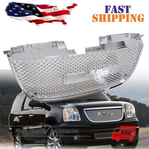 Fit GMC Yukon Denali 2007-2014 Chrome Round Hole Mesh Front Bumper Grille Grill - Picture 1 of 10