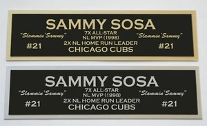 Sammy Sosa Nameplate for signed autographed baseball jersey photo glove bat  - Picture 1 of 2