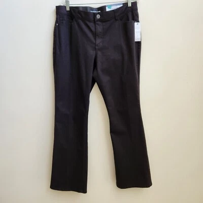 Liz Claiborne Dress Pants Womens 16 Solid Black Bootcut Cotton Blend Career Work - Image 1 of 4