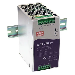 Mean Well WDR-240-24 Power Supply Din Rail Switching 240 Watt 24VDC@10A 180-550V - Picture 1 of 1