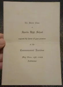 C1928 Sparks Kansas High School invitación de graduación - Imagen 1 de 2