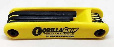 Bondhus Gorilla Grip 9pc Imperial Hex Fold Up Set 5/64"- 1/4" 12589