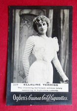 OGDENS GUINEA GOLD SCARCE ANTIQUE 1901 CIGARETTE CARD ACTRESSES ELLALINE TERRISS