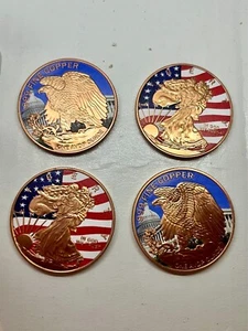 *** NEW *** American Eagle Walking Liberty Coloured 1 oz 999 Fine Copper Rounds - Picture 1 of 2