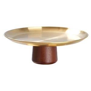 Stainless Steel Fruit Plates Bowl with Wooden Legs | Detachable & Stylish - Picture 1 of 9
