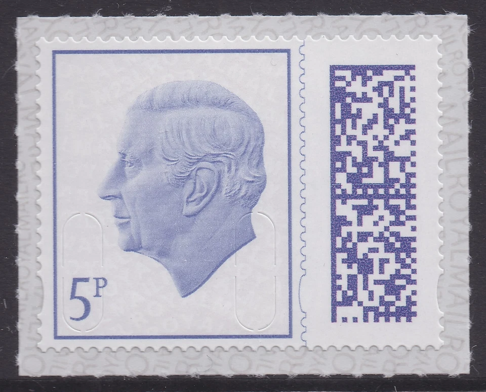 GB King Charles III Definitive Purple Heather 5p M23L single MNH 2023 - Image 1 of 1