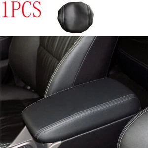 Black Leather Middle Console Armrest Box Cover Trim For Honda Civic 9th 2012-15 - Picture 1 of 6