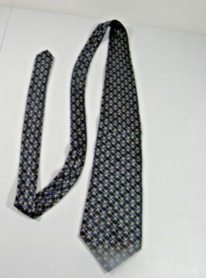 Alfani男式蓝色和金色丝绸领带 — 第 1/4 张图片