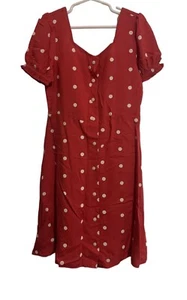 Old Navy Girls Pink White Short Sleeve Polka Dot Button Up Dress Size M (8) - Picture 1 of 3