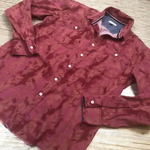 2186 Sun + Stone Button Langarm Hemd ausgefranster Saum Baumwolle ROSA Federn Gr. M - Bild 1 von 1