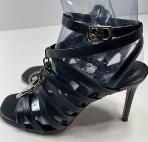 Vince Camuto Women Sandals Leather Aloninna Ankle Strap Dressy Black Sz 9 NWOT - Picture 1 of 8