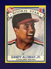 1991 Post SANDY ALOMAR JR Rookie Card RC #6 Cleveland Indians