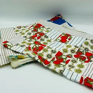 2 Vintage Doll Bed Quilt Covers Patchwork Cloth Fabric 23" x 16", 30.5" x 23" - Picture 1 of 8