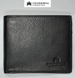 CUOIERIA FIORENTINA NEW $200 BASIC BLACK LEATHER WALLET. MADE IN ITALY. - Picture 1 of 6